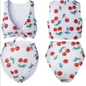 White/cherry swimsuit set!